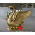 bronze golden swan sculpture for garden decor
